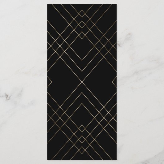 Geometric Black Gold Gatsby Wedding Program Programm (Rückseite)