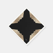 Geometric Black Gold Gatsby Wedding Table Napkins Serviette (Ecke)