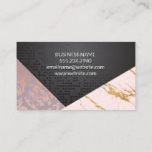 Geometric Black Metallic | Goldmarmor Visitenkarte (Rückseite)