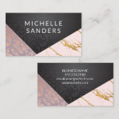 Geometric Black Metallic | Goldmarmor Visitenkarte (Vorne/Hinten)
