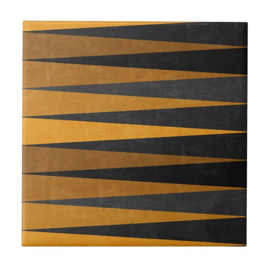 Geometric Black Yellow Fliese (Vorderseite)