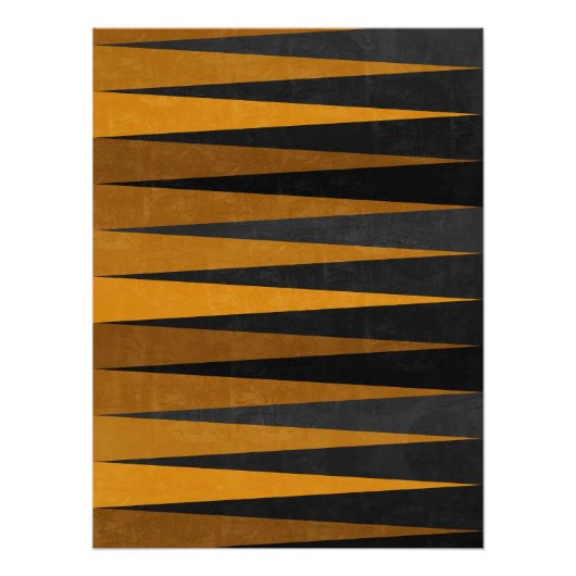 Geometric Black Yellow Poster (Vorderseite)