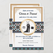 Geometric Bliss Wedding Invitation Einladung (Vorne/Hinten)