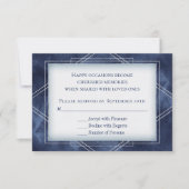 Geometric Blue Art Deco | Moderne Frame Response Einladung (Vorderseite)