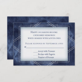 Geometric Blue Art Deco | Moderne Frame Response Einladung