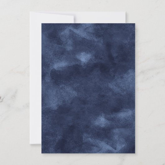 Geometric Blue Art Deco | Moderne Monogramm-Hochze Einladung (Rückseite)