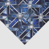 Geometric Blue Art Deco Seidenpapier (Ausschnitt)