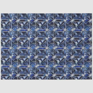 Geometric Blue Art Deco Seidenpapier