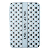 Geometric Blue Black Bath Mat Badematte (Vorderseite Vertikal)