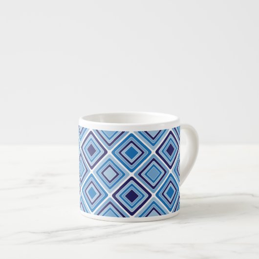 Geometric Blue Espresso Tasse (Vorderseite Rechts)