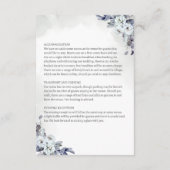Geometric Blue Florals Guest Info Card Begleitkarte (Rückseite)