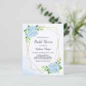 Geometric Blue Hydrangea Budget Brautparty (Stehend Vorderseite)