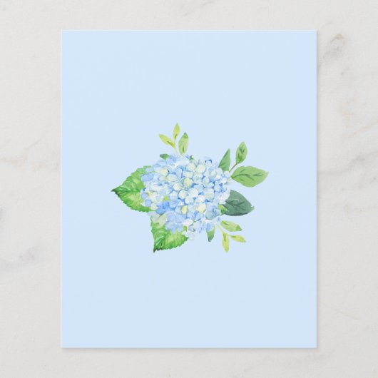 Geometric Blue Hydrangea Budget Brautparty (Rückseite)