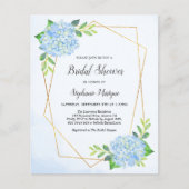 Geometric Blue Hydrangea Budget Brautparty (Vorderseite)