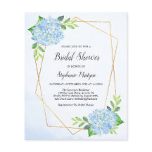 Geometric Blue Hydrangea Budget Brautparty