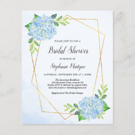 Geometric Blue Hydrangea Budget Brautparty