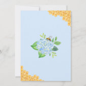 Geometric Blue Hydrangea Honey Bee Brautparty Einladung (Rückseite)