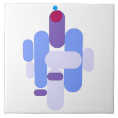 GeoMetric Blue Muster Fliese (Vorderseite)