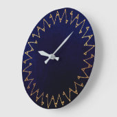 Geometric Blue Navy Velvet Contemporary Große Wanduhr (Winkel)