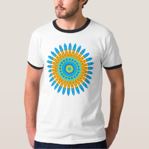 Geometric Blue Orange Mandala Design-68567 T-Shirt