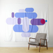 GeoMetric Blue Pattern Tapestry Wandteppich (Beispiel (Horizontal))