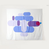 GeoMetric Blue Pattern Tapestry Wandteppich (Vorderseite (Horizontal))