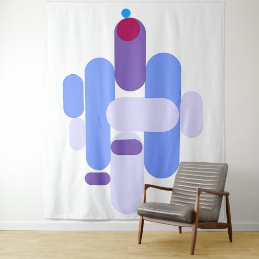 GeoMetric Blue Pattern Tapestry Wandteppich (Beispiel)