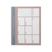 Geometric Blue & Pink Custom Weekly Planer Notizblock (Rotiert)