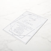 Geometric Blue & Silver Wedding Folieneinladung (Gedreht)