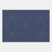 Geometric Blue Star mit Gold Geschenkpapier Set (Vorderseite 2)