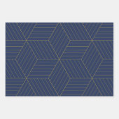 Geometric Blue Star mit Gold Geschenkpapier Set (Vorderseite 3)