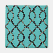 Geometric Blue Trellis marokkanisch Magnet (Vorne)