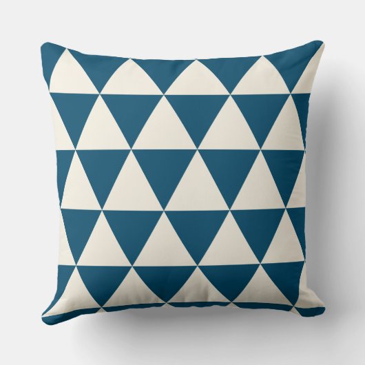 Geometric Blue und Elvory White Modern Cushion Kissen (Rückseite)