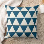 Geometric Blue und Elvory White Modern Cushion Kissen (Decke)
