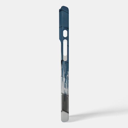 Geometric Blue & White Chevron Hexagon Phone Case (Rückseite / Links)