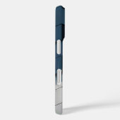 Geometric Blue & White Chevron Hexagon Phone Case (Rückseite / Rechts)