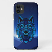 Geometric Blue Wolf Case-Mate iPhone Hülle (Rückseite)