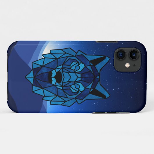 Geometric Blue Wolf Case-Mate iPhone Hülle (Rückseite (Horizontal))