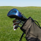 Geometric Blue Wolf Golf Headcover (In SItu)