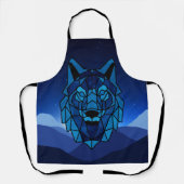 Geometric Blue Wolf Schürze (Vorderseite)