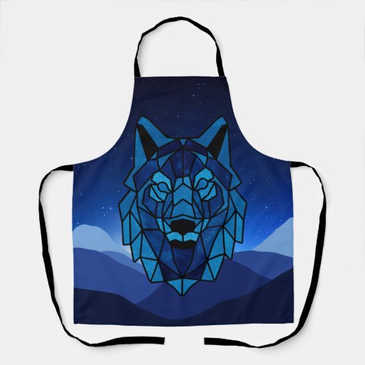 Geometric Blue Wolf Schürze (Vorderseite)