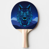 Geometric Blue Wolf Tischtennis Schläger (Vorderseite)