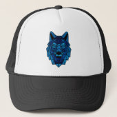 Geometric Blue Wolf Truckerkappe (Vorderseite)