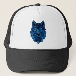 Geometric Blue Wolf Truckerkappe