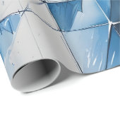 Geometric Blue Wrapping Paper Geschenkpapier (Rolleneckpunkt)