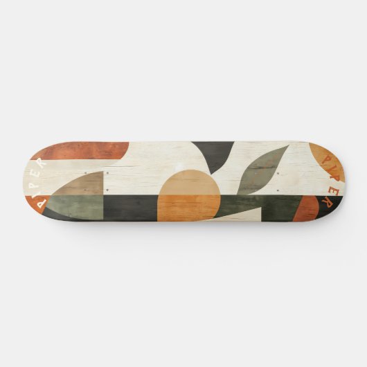 Geometric Boho Skateboard - Minimalistisches Erdle (Horizontal)