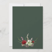 Geometric Boho Wildblume Dark Green Baby Shower Einladung (Rückseite)