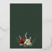 Geometric Boho Wildblume Dark Green Brautparty Folieneinladung (Rückseite)