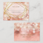 Geometric Bokeh Pink Hochzeitstisch-Platzkarten Platzkarte (Vorne/Hinten)