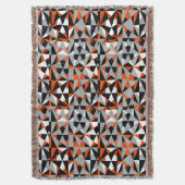 Geometric Bold Retro Funky Orange Gray Schwarz-wei Decke (Vorderseite Vertikal)